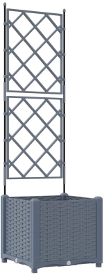 vidaXL Γλάστρα Κήπου με Πέργκολα Ανοιχτό Γκρι 40x40x143 εκ