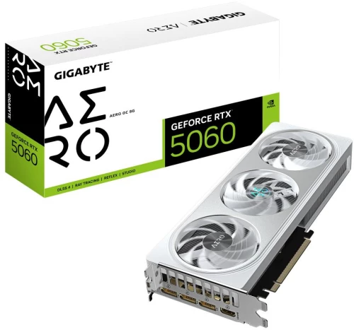 Graphics Card|GIGABYTE|NVIDIA GeForce RTX 5060|8 GB|GDDR7|128 bit|PCIE 5.0 16x|GPU 2595 MHz|1xHDMI|3xDisplayPort|GV-N5060AEROOC-8GD