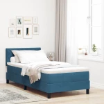 vidaXL Κρεβάτι με Στρώμα Σταθερό Σκούρο Μπλε 90x200 εκ. Βελούδο