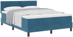 κρεβάτι box spring με στρώμα vidaXL σκούρο μπλε 140x190 εκ. βελούδο