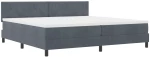 Κρεβάτι Box Spring vidaXL με Στρώμα Σκούρο Γκρι 200x200 εκ. Βελούδο