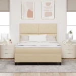 vidaXL Κρεβάτι με Ελατήριο και Στρώμα Κρεμ 140x200 cm Υφασμάτινο