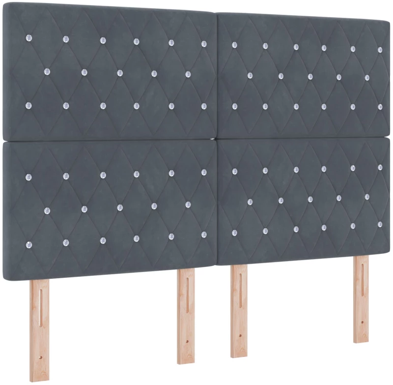 Κρεβάτι Box Spring με στρώμα vidaXL Σκούρο Γκρι 160x200 εκ. Βελούδο