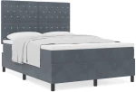 Κρεβάτι Box Spring με στρώμα vidaXL Σκούρο Γκρι 160x200 εκ. Βελούδο