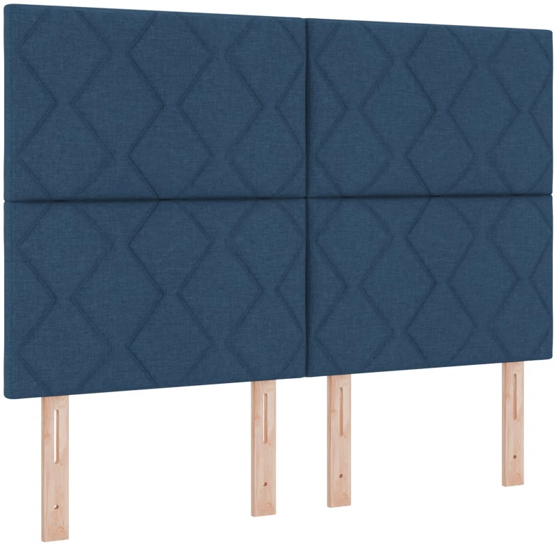vidaXL Κρεβάτι με Βάση και Στρώμα & Πάγκο Μπλε 140x200 εκ. Ύφασμα