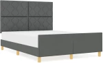 vidaXL Σκούρο Γκρι Κρεβάτι 160x200 εκ Fabric