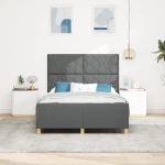 vidaXL Σκούρο Γκρι Κρεβάτι 160x200 εκ Fabric
