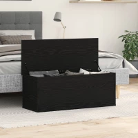 vidaXL Κουτί Αποθήκευσης Μαύρο Δρυς 102x35x35 εκ Επεξεργασμένο Ξύλο