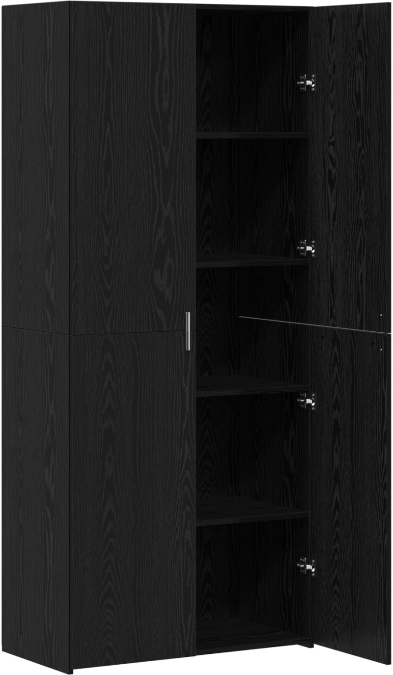 vidaXL Highboard Μπουφές Μαύρος Δρυός 40x42.5x185 εκ Επεξεργασμένου Ξύλου