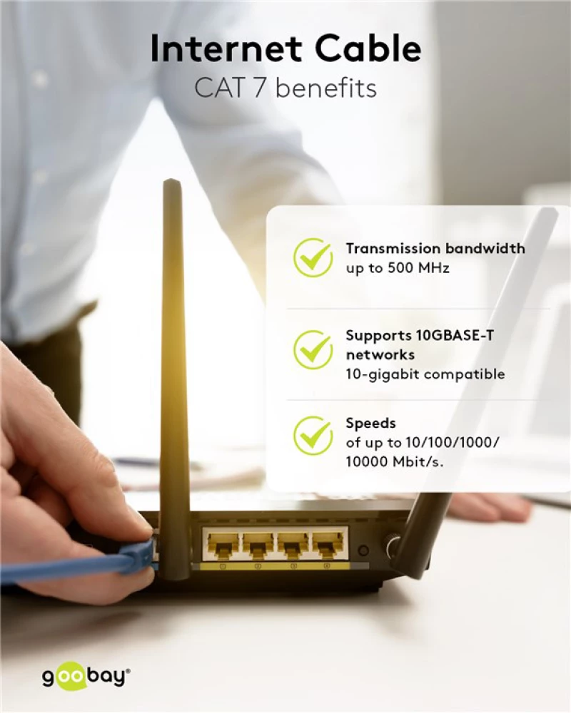 GOOBAY καλώδιο δικτύου 91621, CAT 7 S/FTP, copper, 500MHz, 5m, γκρι