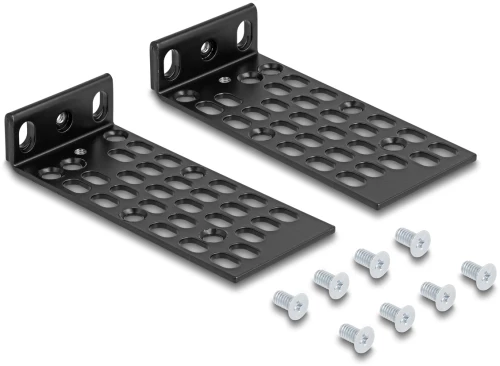DELOCK σετ βάσεις τοποθέτησης για rack 67281, μαύρο, 2τμχ