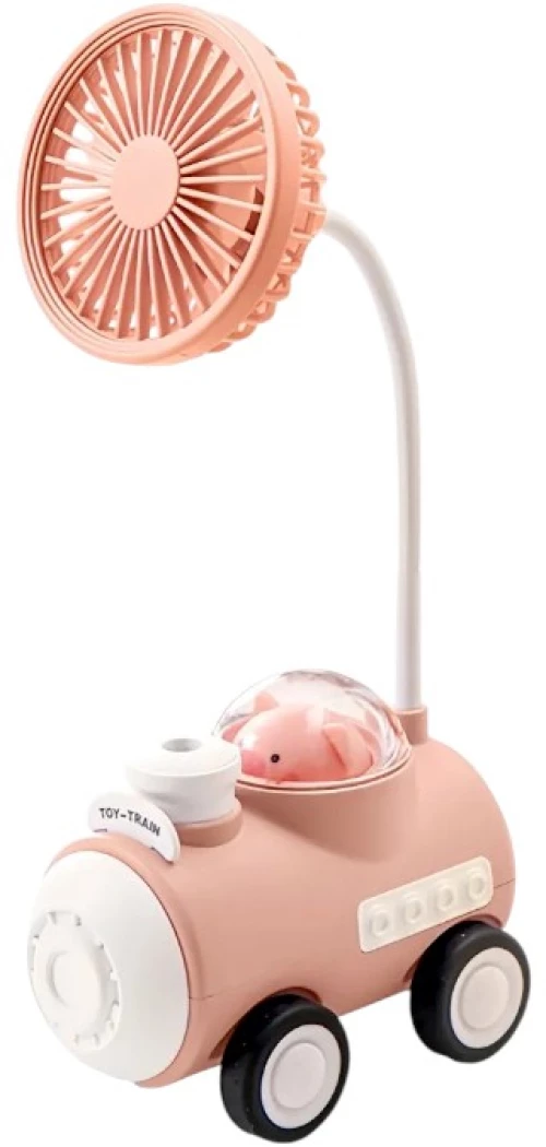 Επαναφορτιζόμενος ανεμιστήρας Αυτοκινητάκι με ξύστρα και φωτάκι νυκτός - MU339A - 033190 - Pink