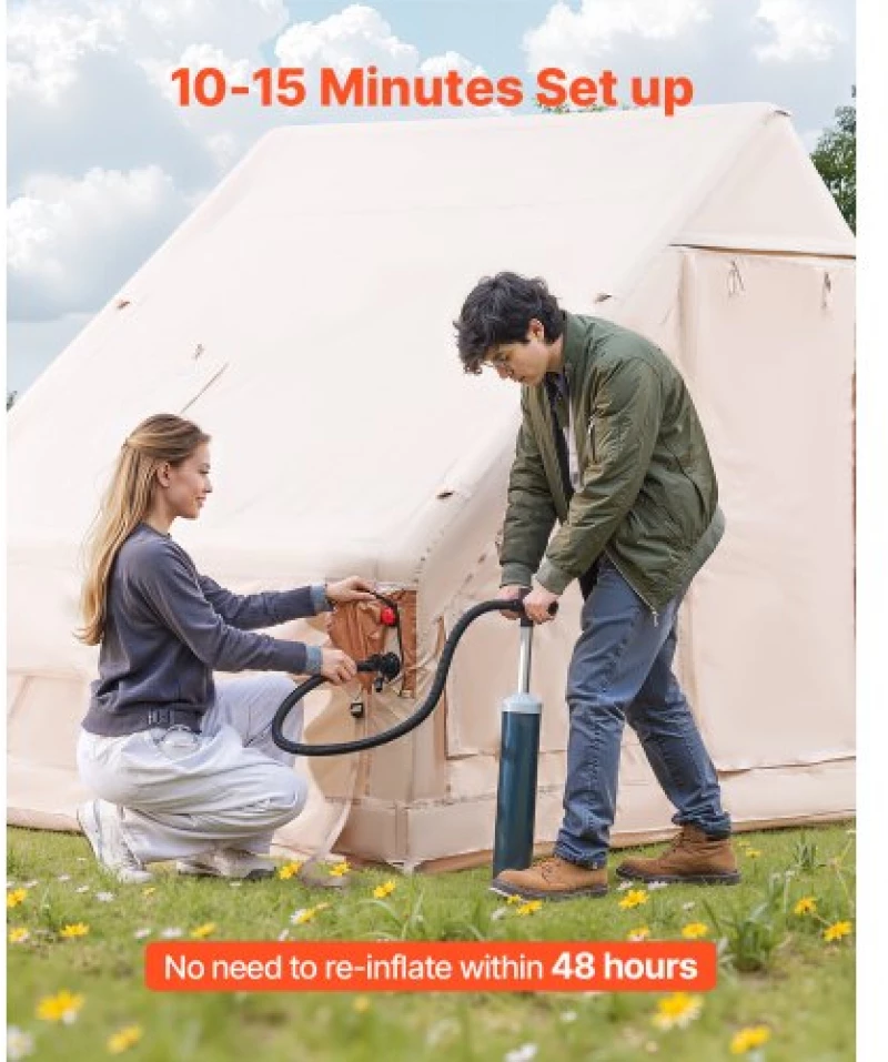 VEVOR Inflatable Tent for Camping 5-8 Person Glamping Tent with Pump Easy Set up