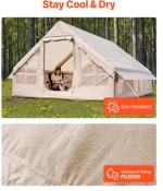VEVOR Inflatable Tent for Camping 5-8 Person Glamping Tent with Pump Easy Set up