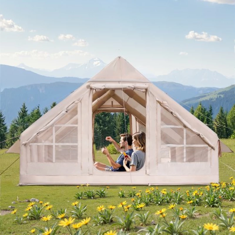 VEVOR Inflatable Tent for Camping 5-8 Person Glamping Tent with Pump Easy Set up