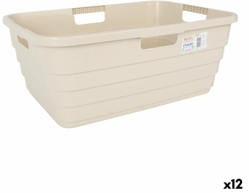 Καλάθι για τα Ρούχα Tontarelli Maya Μπεζ Πλαστική ύλη 54,5 x 37,5 x 22 cm (12 Μονάδες)