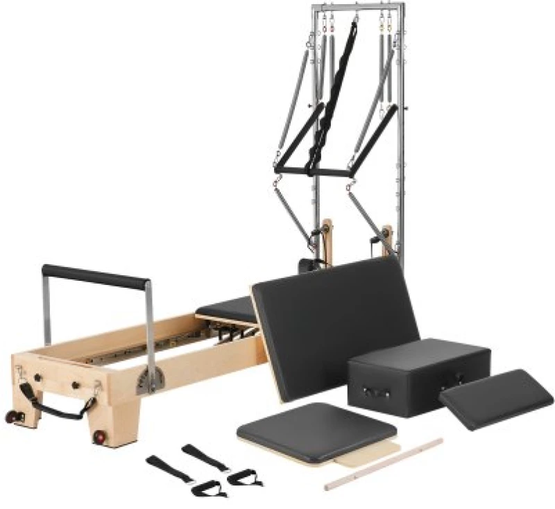 VEVOR Pilates Reformer Wood Pilates Machine Home Gym Workout Equipment