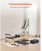 VEVOR Pilates Reformer Wood Pilates Machine Home Gym Workout Equipment