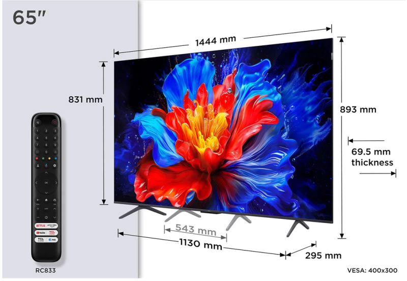 Smart TV TCL 65P8K 65" 4K Ultra HD LED HDR D-LED QLED