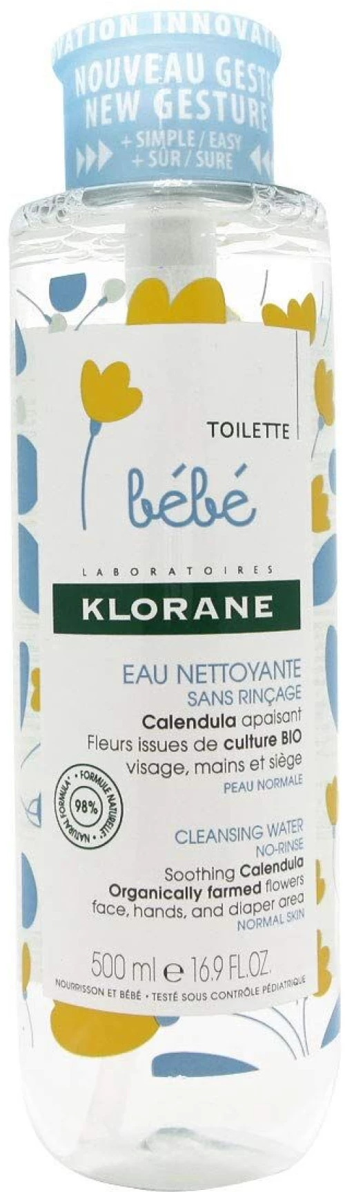 Νερό Καθαρισμού χωρίς Ξέπλυμα για το Μωρό Klorane Baby 500 ml