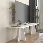 Έπιπλο τηλεόρασης Sugar Megapap χρώμα λευκό 150x29,6x36,8εκ.
