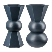 Βάζο "Metallo" Μέταλλο Dark Μπλε PU Pcs. Assorted 9x9x20cm - -