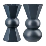 Βάζο "Metallo" Μέταλλο Dark Μπλε PU Pcs. Assorted 9x9x20cm - -