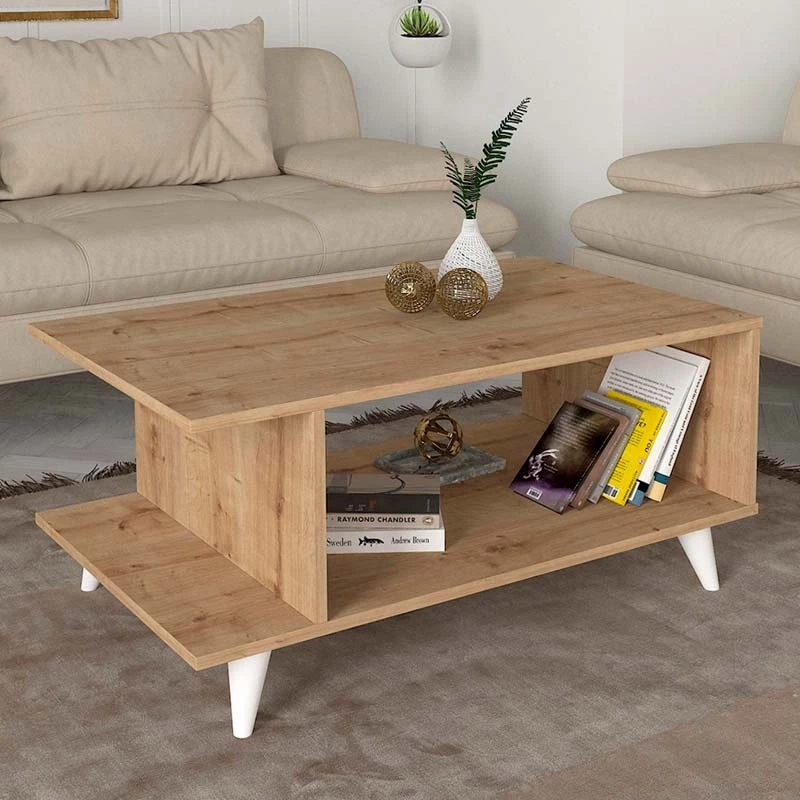Megapap Τραπεζάκι Σαλονιού Από Μελαμίνη Titus Sapphire Oak