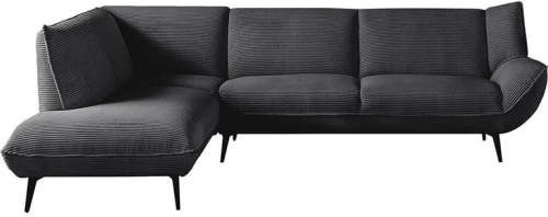 EMERALD Καναπές Σαλονιού Δεξιά Γωνία, Ύφασμα Κοτλέ Ανθρακί