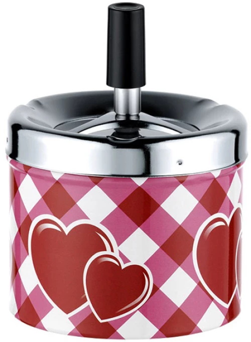 Μεταλλικό Τασάκι Αντιανεμικό Spin - Σχέδιο Heart