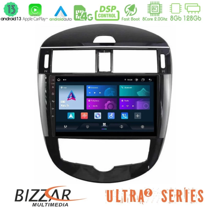 Bizzar Ultra Series Nissan Pulsar 2015-2018 8core Android13 8+128gb Navigation Multimedia Tablet 9" u-ul2-Ns2244