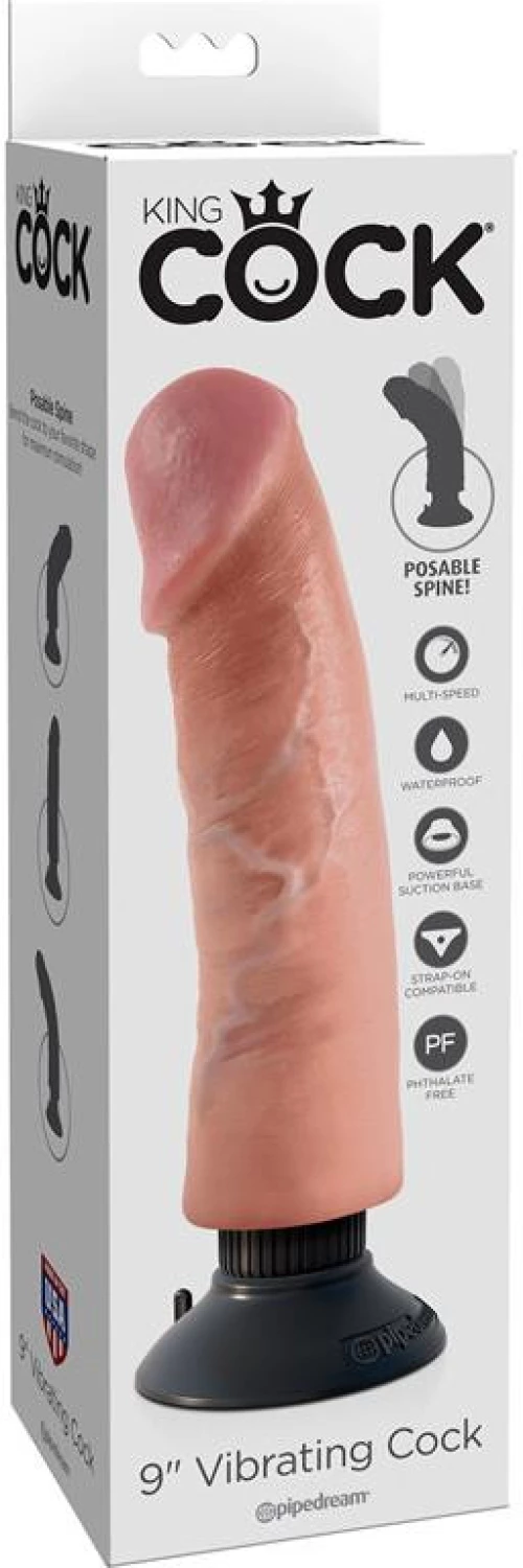 KING COCK 9" VIBRATING COCK FLESH 24cm - ΟΜΟΙΩΜΑ ΠΕΟΥΣ ΜΕ ΔΟΝΗΣΗ 24εκ