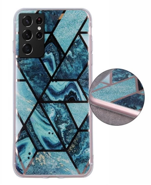 Geometric Marmur Case for Samsung Galaxy S21 Plus dark blue