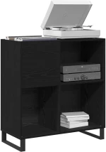 vidaXL Ντουλάπα Δίσκων Μαύρης Οξυάς 84.5 x 38 x 90 εκ Επεξεργασμένο Ξύλο