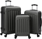 vidaXL Σετ βαλιτσών 3 τεμ Σκληρού ΚαShell Σκούρο Γκρι 20'' 24'' 28'' ABS