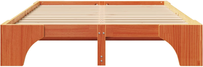 vidaXL Κρεβάτι Καφέ κερωμένο Στερεό ξύλο 140 x 200 cm Σταθερό