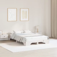 vidaXL Κρεβάτι Λευκό Μασίφ Ξύλο 120 x 200 εκ. Ορθογώνιο