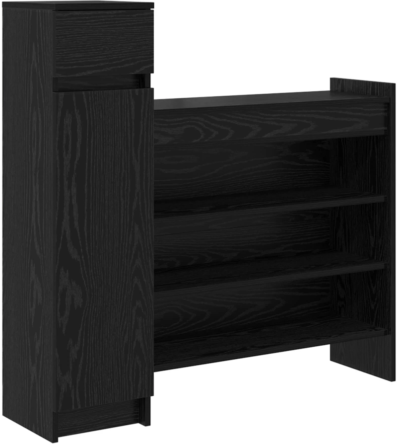 vidaXL ντουλάπι παπουτσιών Μαύρος Δρυς 100.5x28x100 cm από επεξεργασμένο ξύλο