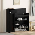 vidaXL ντουλάπι παπουτσιών Μαύρος Δρυς 100.5x28x100 cm από επεξεργασμένο ξύλο