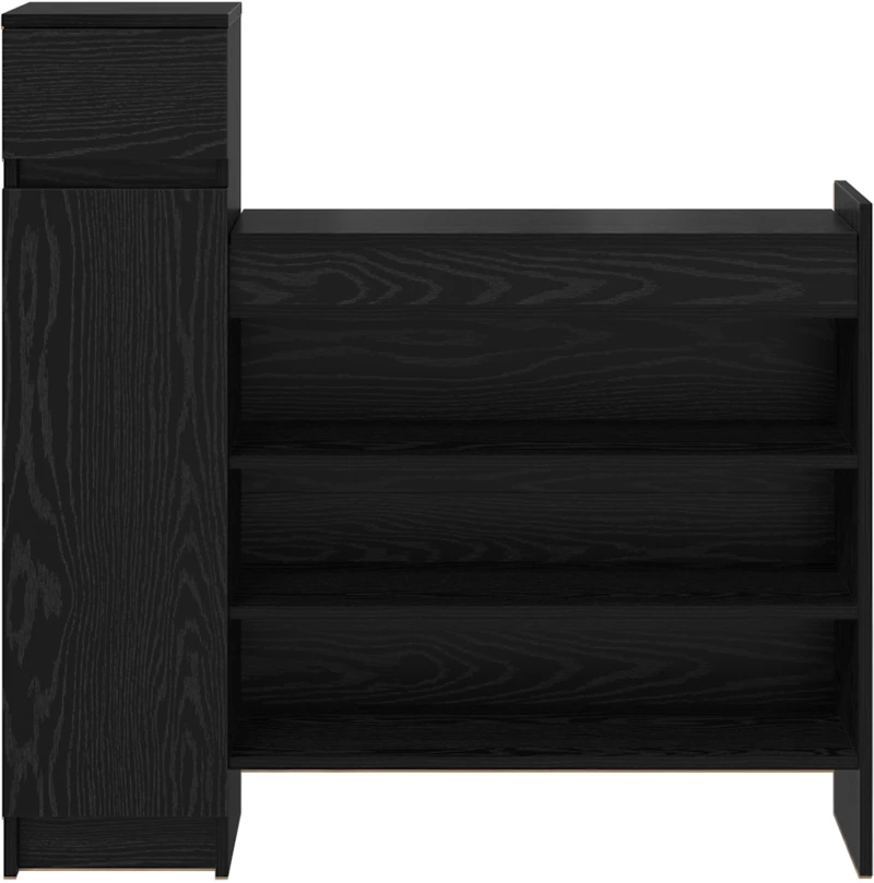 vidaXL ντουλάπι παπουτσιών Μαύρος Δρυς 100.5x28x100 cm από επεξεργασμένο ξύλο