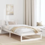 vidaXL Πλαίσιο Κρεβατιού Λευκό Ξύλο 90 x 190 εκ. Πλαίσιο Κρεβατιού