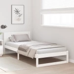 vidaXL Πλαίσιο Κρεβατιού Λευκό Ξύλο 90 x 190 εκ. Πλαίσιο Κρεβατιού