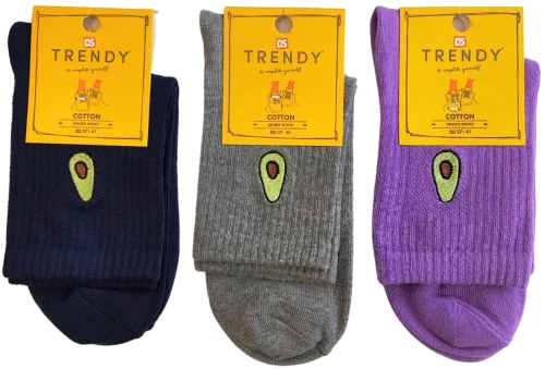 Κάλτσες Avocado Ημίκοντες Σετ 3 Ζευγάρια Trendy Multicolor 3921