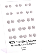 Σκουλαρίκι αυτιού Ασήμι 925 6/8 mm Δισκόμπαλα Rhodium plated