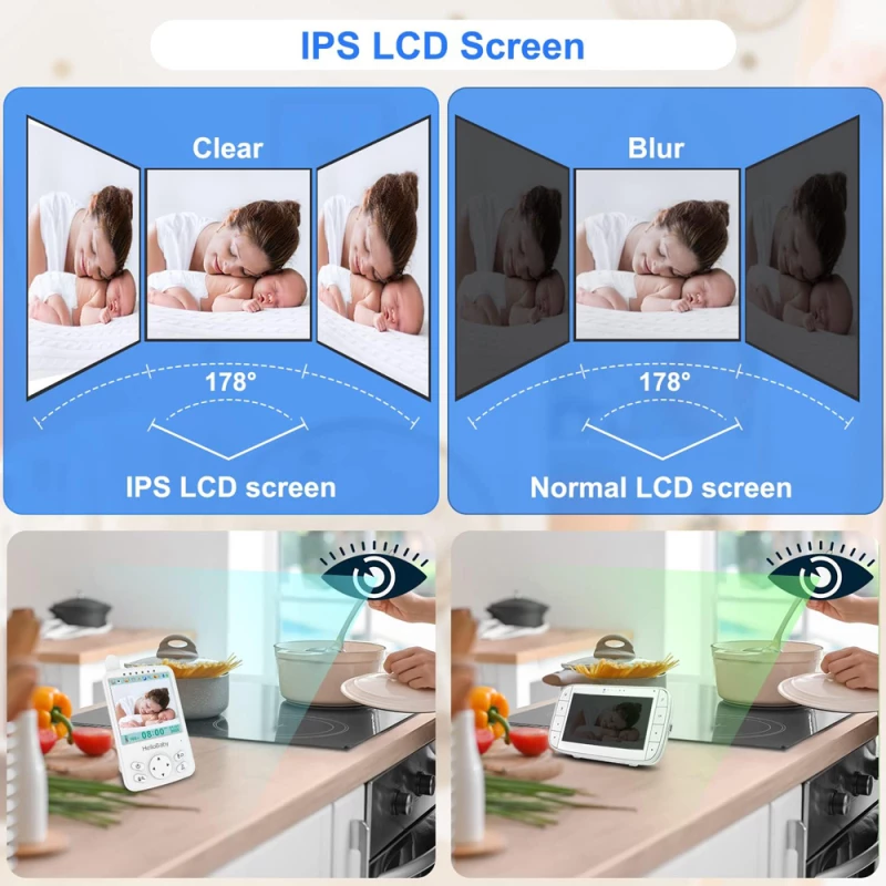 HELLOBABY ενδοεπικοινωνία μωρού HB6241 με κάμερα & οθόνη 4", 720p, PTZ