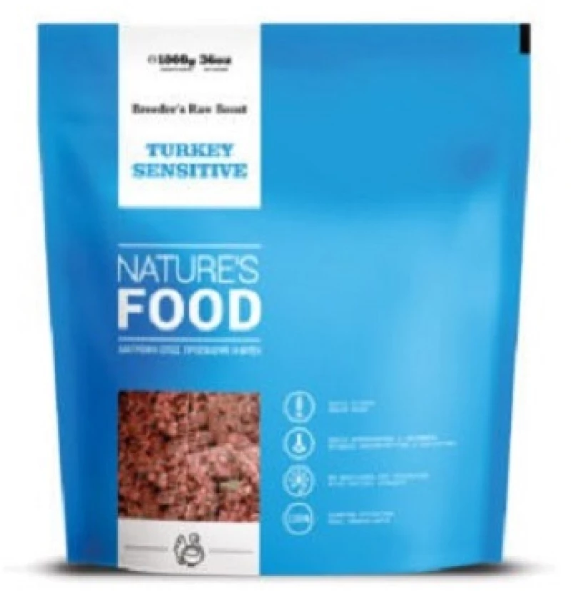 Nature's Food - Turkey Sensitive Breeder’s Raw Boost Barf γαλοπούλας - 1KG