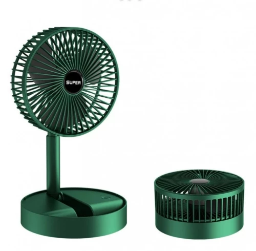 Φορητός Τηλεσκοπικός Αναδιπλούμενος Επαναφορτιζόμενος Ανεμιστήρας 5V 4.5W 8cm USB - Πράσινο