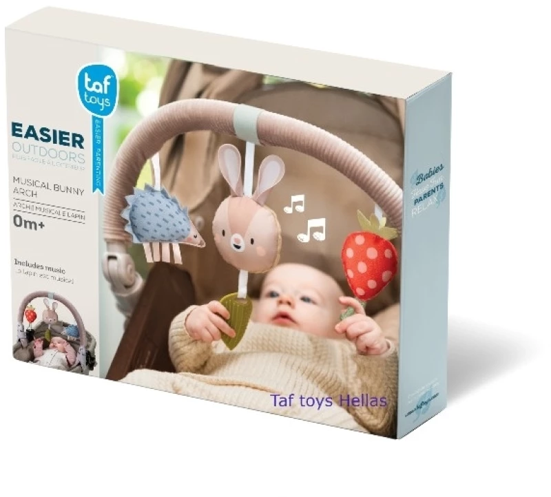 Taf Toys Μουσικό Παιχνίδι Καροτσιού Musical Bunny Arch 0M+