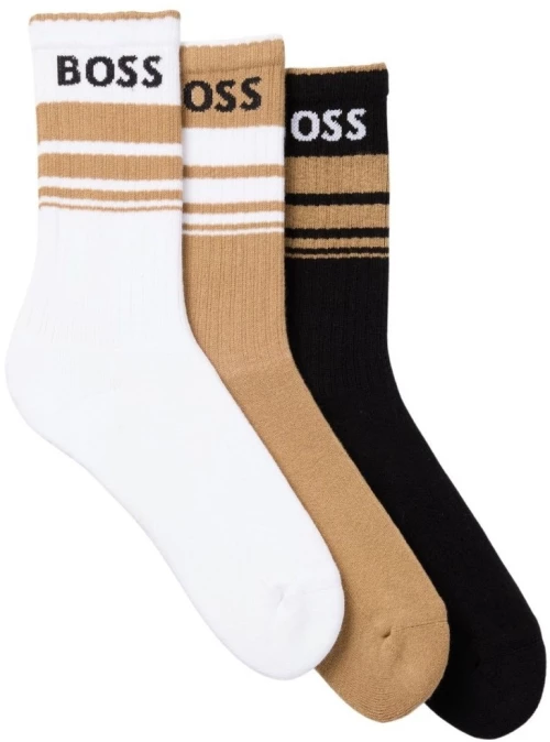 ΚΑΛΤΣΕΣ BOSS 3Pack QS Rib Stripe CC 3962-66164037, Χρώμα BLACK1