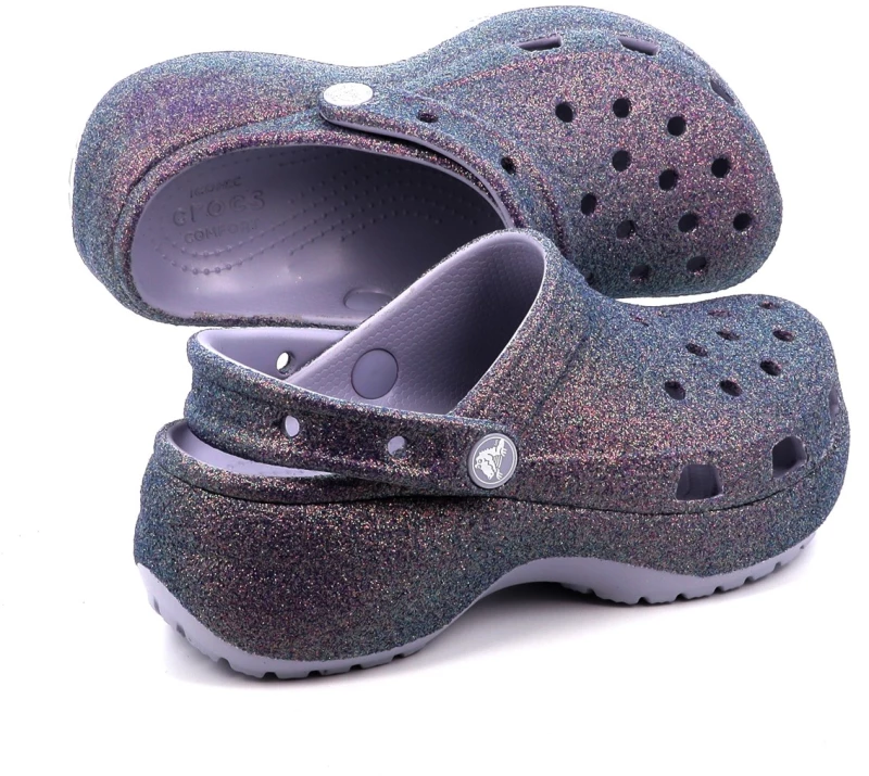 Γυναικείο Σαμπό Crocs Platform Irid Glitter Clog Ανατομικό Χρώματος Μωβ 211024-5BR